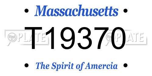 T19370 Massachusetts License Plate