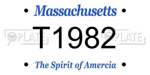 T1982 Massachusetts License Plate