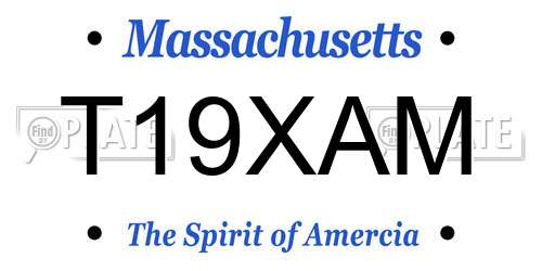 T19XAM Massachusetts License Plate