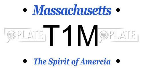 T1M Massachusetts License Plate