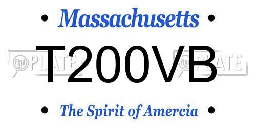 T200VB Massachusetts License Plate