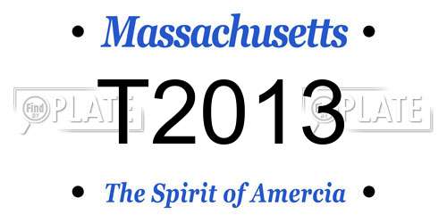 T2013 Massachusetts License Plate