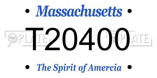 T20400 Massachusetts License Plate