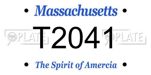 T2041 Massachusetts License Plate
