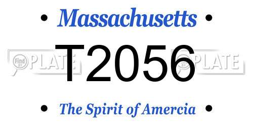 T2056 Massachusetts License Plate