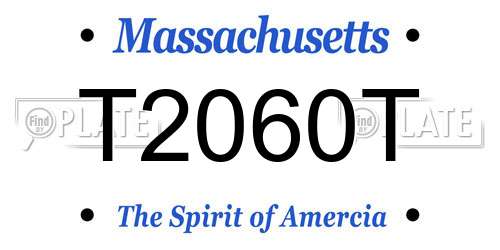 T2060T Massachusetts License Plate