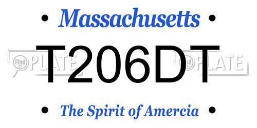 T206DT Massachusetts License Plate