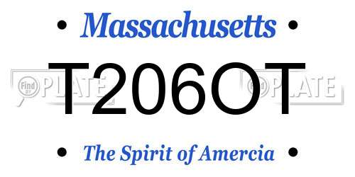 T206OT Massachusetts License Plate