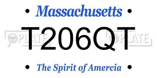 T206QT Massachusetts License Plate