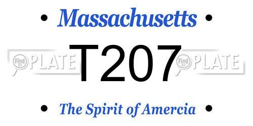 T207 Massachusetts License Plate
