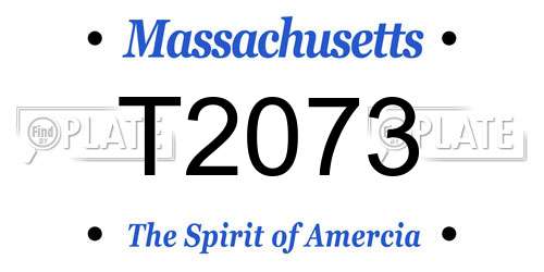 T2073 Massachusetts License Plate
