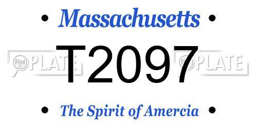T2097 Massachusetts License Plate