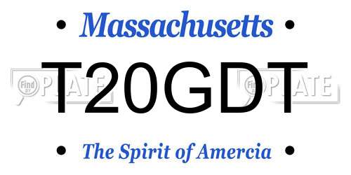 T20GDT Massachusetts License Plate