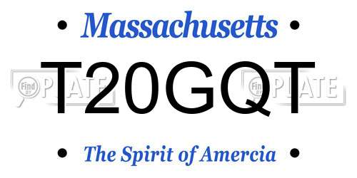 T20GQT Massachusetts License Plate