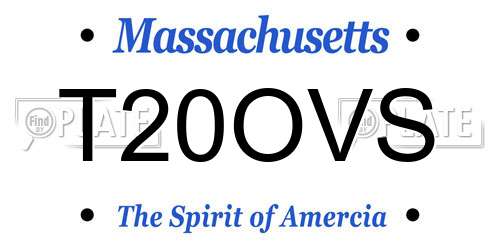 T20OVS Massachusetts License Plate
