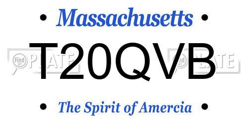 T20QVB Massachusetts License Plate
