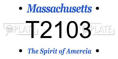 T2103 Massachusetts License Plate