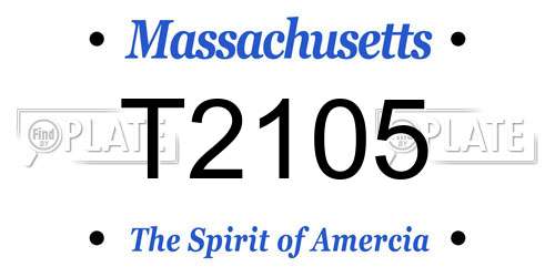 T2105 Massachusetts License Plate