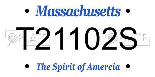 T21102S Massachusetts License Plate
