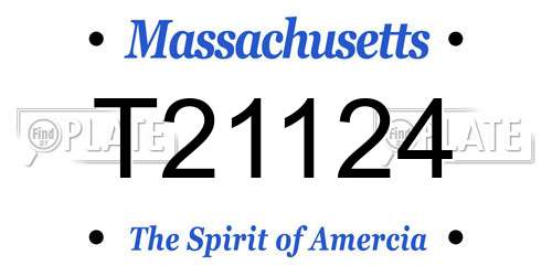 T21124 Massachusetts License Plate