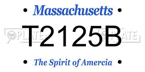 T2125B Massachusetts License Plate