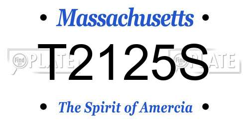 T2125S Massachusetts License Plate