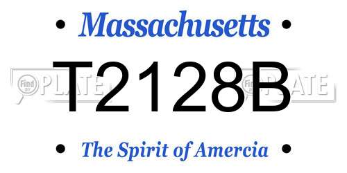 T2128B Massachusetts License Plate