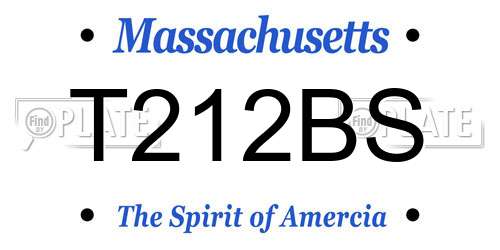 T212BS Massachusetts License Plate