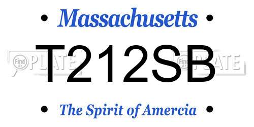 T212SB Massachusetts License Plate
