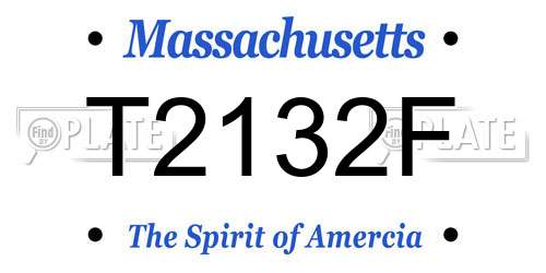 T2132F Massachusetts License Plate