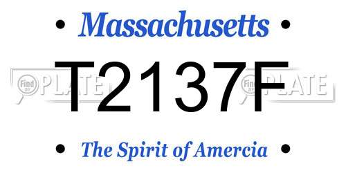 T2137F Massachusetts License Plate