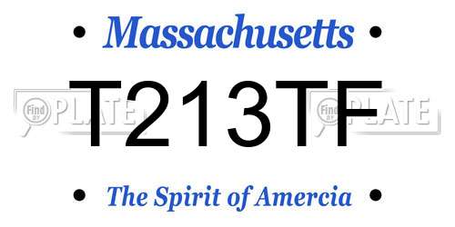 T213TF Massachusetts License Plate