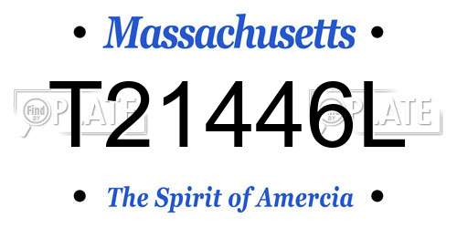 T21446L Massachusetts License Plate