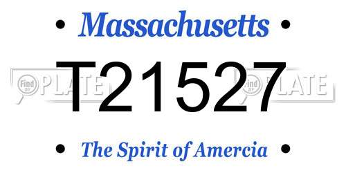 T21527 Massachusetts License Plate