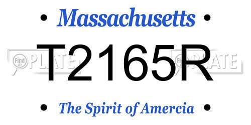 T2165R Massachusetts License Plate