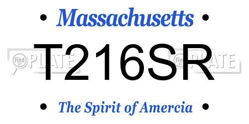 T216SR Massachusetts License Plate