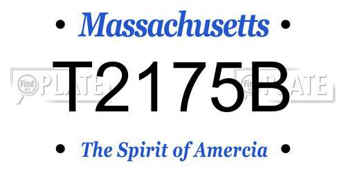T2175B Massachusetts License Plate