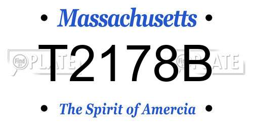 T2178B Massachusetts License Plate