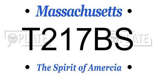 T217BS Massachusetts License Plate