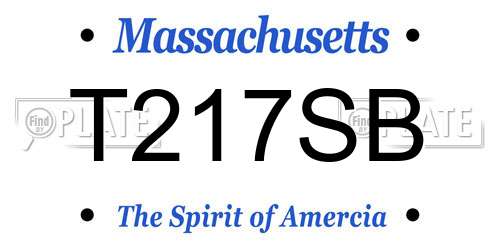 T217SB Massachusetts License Plate