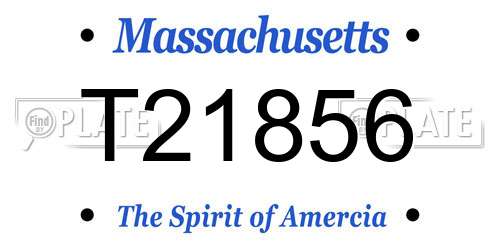 T21856 Massachusetts License Plate