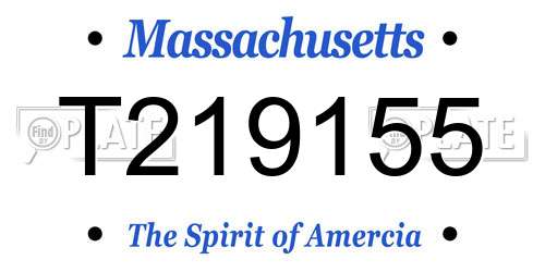 T219155 Massachusetts License Plate
