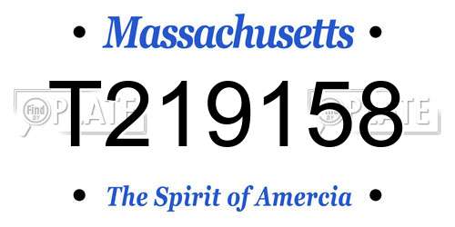 T219158 Massachusetts License Plate