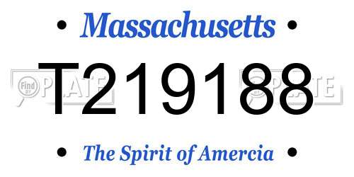 T219188 Massachusetts License Plate