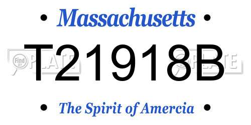 T21918B Massachusetts License Plate