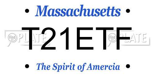 T21ETF Massachusetts License Plate