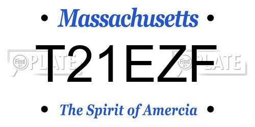 T21EZF Massachusetts License Plate