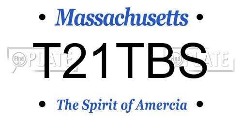 T21TBS Massachusetts License Plate