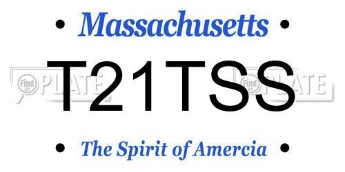 T21TSS Massachusetts License Plate