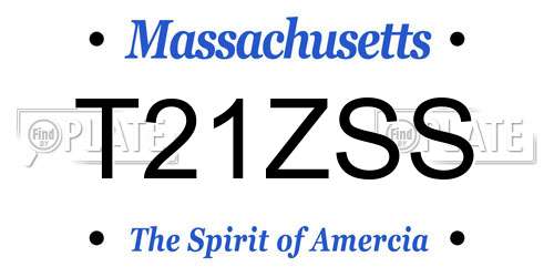 T21ZSS Massachusetts License Plate